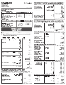 Mode d’emploi Canon P170-DH Calculatrice