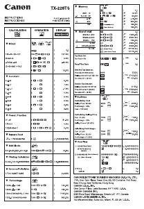 Manual Canon TX-220TS Calculator