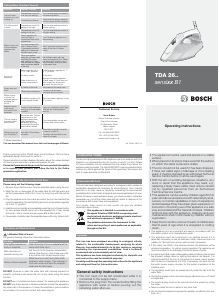 Handleiding Bosch TDA2622GB Strijkijzer