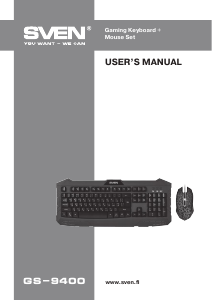 Manual Sven GS-9400 Keyboard