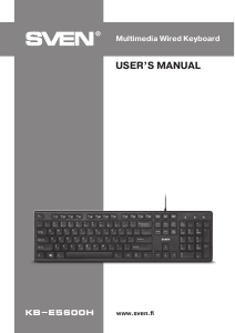 Manual Sven KB-E5600H Keyboard