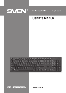 Manual Sven KB-E5800W Keyboard