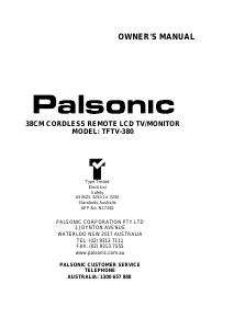 Manual Palsonic TFTV380 LCD Television