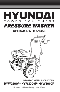 Manual Hyundai HYW2500P Pressure Washer