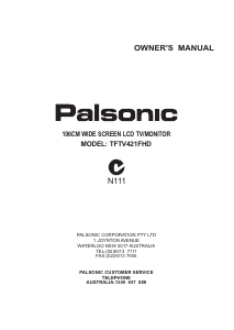 Manual Palsonic TFTV421FHD LCD Television