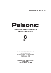 Manual Palsonic TFTV815HD LCD Television