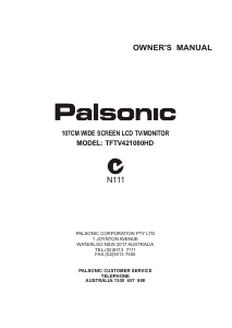 Manual Palsonic TFTV421080HD LCD Television
