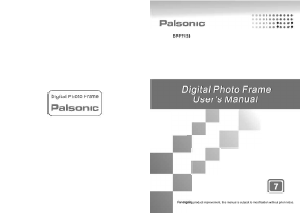 Handleiding Palsonic DPF7128 Digitale fotolijst