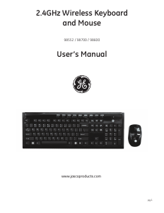 Manual GE 98552 Keyboard