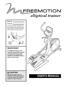 Manual FreeMotion FMEL 4505 Cross Trainer