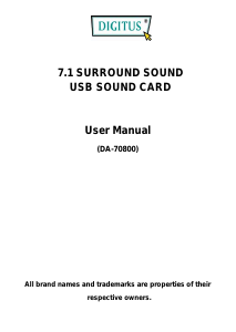 Manual Digitus DA-70800 Sound Card