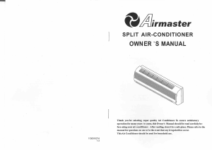 Manual Airmaster A7HR410 Air Conditioner