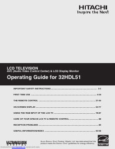 Manual Hitachi 32HDL51 LCD Television