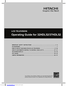 Manual Hitachi 32HDL52 LCD Television