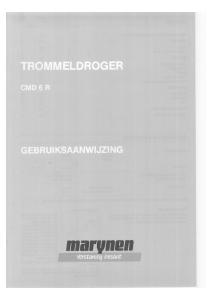Handleiding Marijnen CMD 6 R Wasdroger