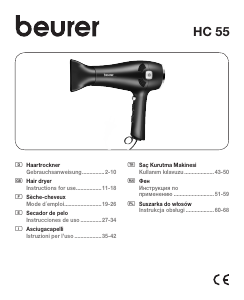 Manual Beurer HC 55 Hair Dryer