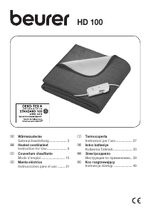 Manual de uso Beurer HD 100 Manta eléctrica