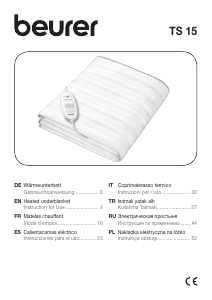 Kullanım kılavuzu Beurer TS 15 Elektrikli battaniye