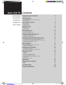 Manual Acer AT3705-DTV LCD Television