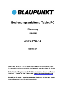 Bedienungsanleitung Blaupunkt Discovery T3 Tablet