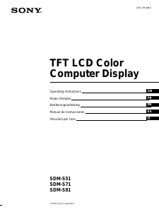 Mode d’emploi Sony SDM-S51 Moniteur LCD