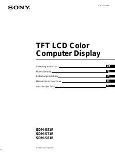 Mode d’emploi Sony SDM-S51R Moniteur LCD