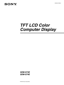 Bedienungsanleitung Sony SDM-S73E LCD monitor