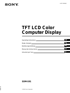 Manual de uso Sony SDM-S91 Monitor de LCD