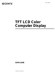 Manual Sony SDM-S204E Monitor LCD