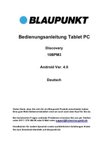 Bedienungsanleitung Blaupunkt Discovery Tablet