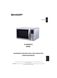 Manual Sharp R-830B(ST) Microwave