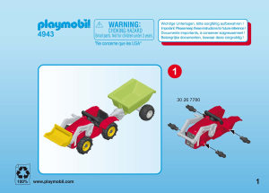 Manual Playmobil set 4943 Easter Eggs Boy with children's tractor