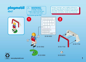 Manual Playmobil set 4947 Easter Eggs Soccer player with goal