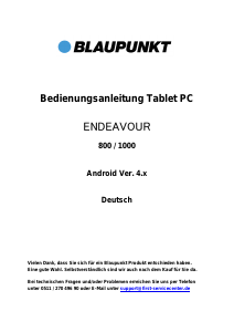 Bedienungsanleitung Blaupunkt Endeavour 1000 Tablet