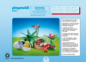 Manuale Playmobil set 6597 Adventure Nido di dinosauro con uova