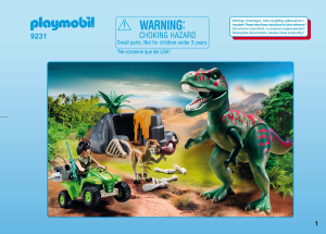 Manual Playmobil set 9231 Adventure Tiranossauro Rex com Explorador