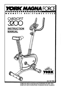 Manual York Fitness Cardiofit 3200 Exercise Bike