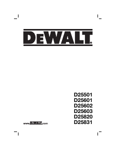 Bruksanvisning DeWalt D25501 Borrhammare