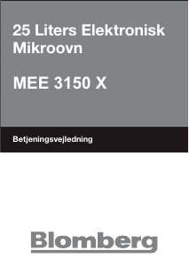 Руководство Blomberg MEE 3150 X Микроволновая печь