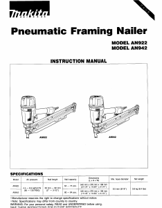 Manual Makita AN922 Tacker