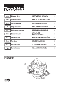 Handleiding Makita HS6601 Cirkelzaag