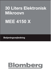 Руководство Blomberg MEE 4150 X Микроволновая печь