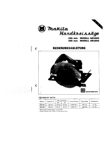 Bedienungsanleitung Makita SR1600 Kreissäge