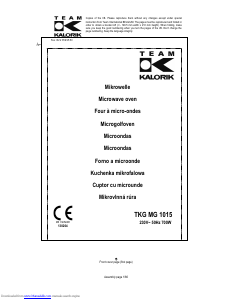 Manual Kalorik TKG MG 1015 Microwave