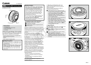 Bruksanvisning Canon EF-M22mm F2 STM Objektiv