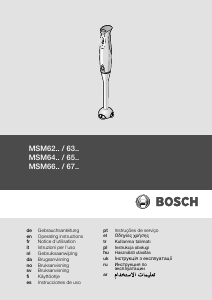Käyttöohje Bosch MSM6300GB Sauvasekoitin