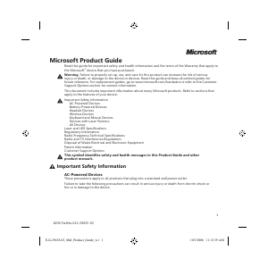 Manual Microsoft Natural Ergonomic 4000 Keyboard