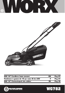 Manual Worx WG782 Lawn Mower