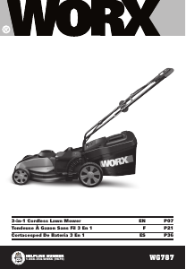 Manual Worx WG787 Lawn Mower