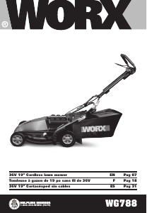 Mode d’emploi Worx WG788 Tondeuse à gazon